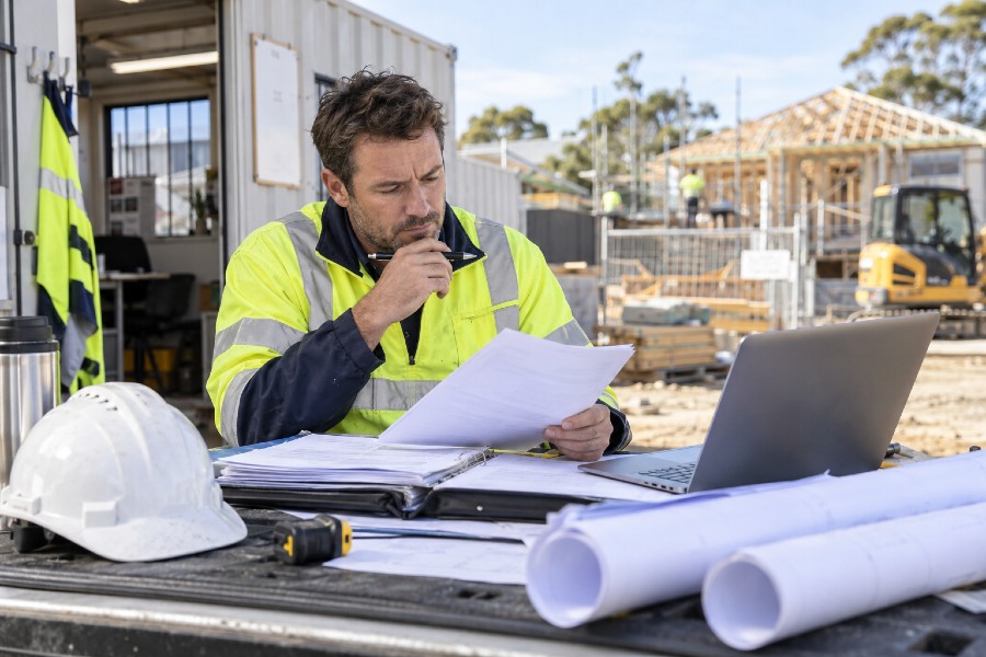 NSW construction director reviewing a safe work method statement